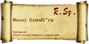 Rozsi Szonóra névjegykártya